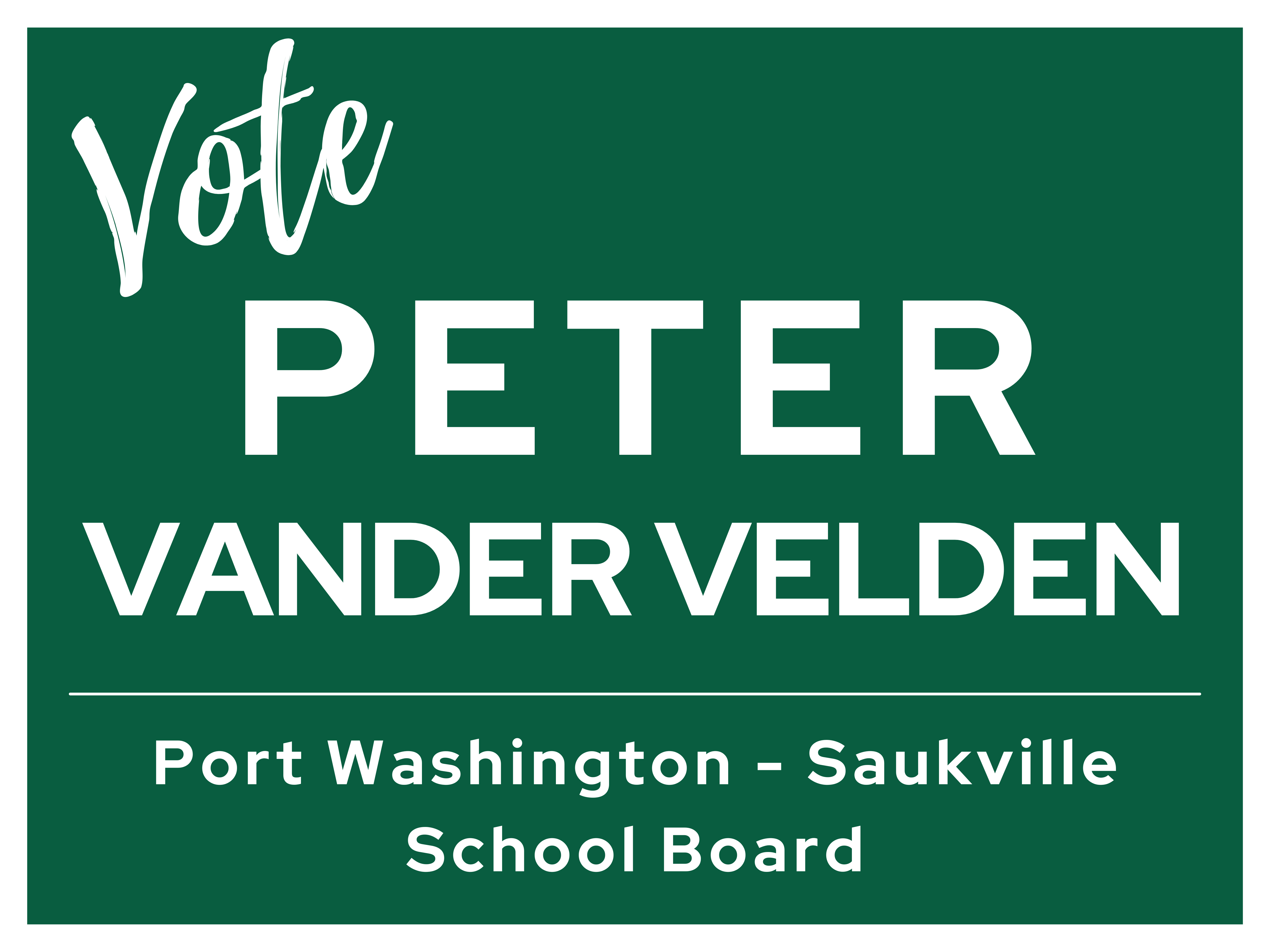 Peter Vander Velden for PWSSD School Board